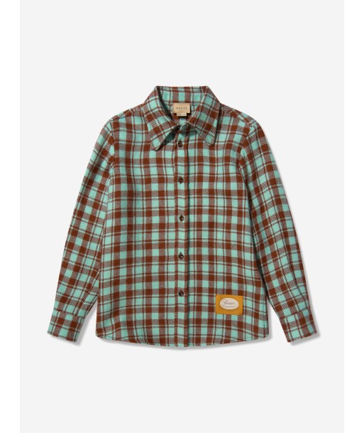 Gucci Boys Wool Tartan Shirt pas cher