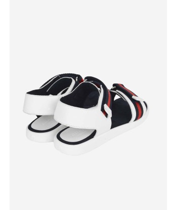 Gucci Unisex Leather Sandal With Web livraison et retour toujours gratuits