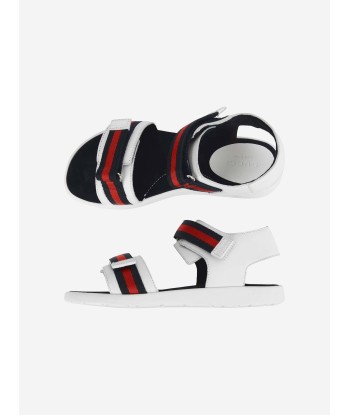 Gucci Unisex Leather Sandal With Web livraison et retour toujours gratuits