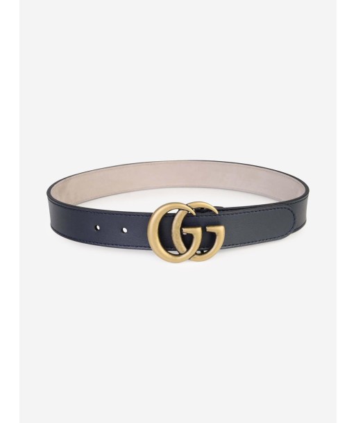 Gucci Kids Leather GG Belt in Navy ouvre sa boutique