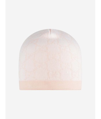 Gucci Baby Girls GG Wool Hat in Pink rembourrage situé sous