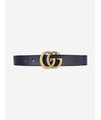 Gucci Kids Leather GG Belt in Navy ouvre sa boutique