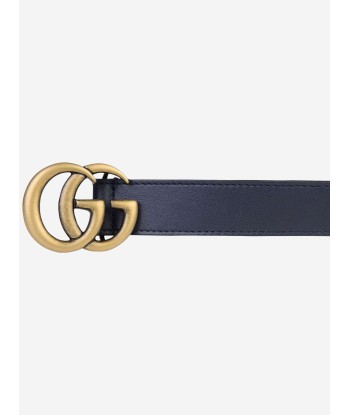 Gucci Kids Leather GG Belt in Navy ouvre sa boutique