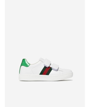 Gucci Leather Velcro Trainers With Stripe store