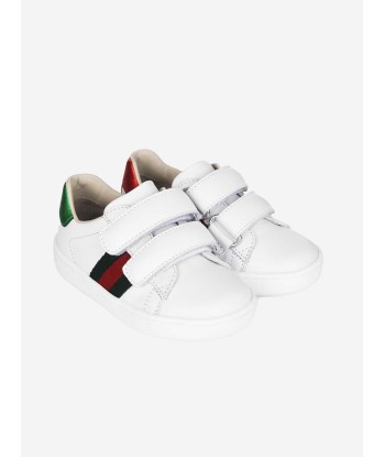 Gucci Leather Velcro Trainers With Stripe store