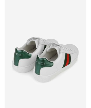 Gucci Kids Leather Ace Trainers in White votre restaurant rapide dans 