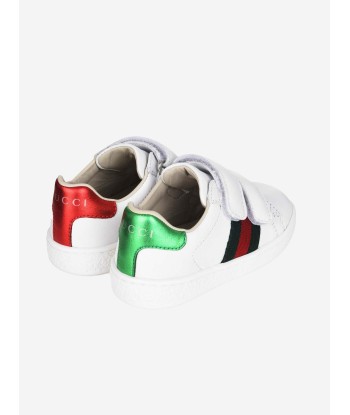 Gucci Leather Velcro Trainers With Stripe store