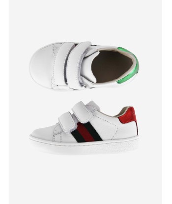 Gucci Leather Velcro Trainers With Stripe store