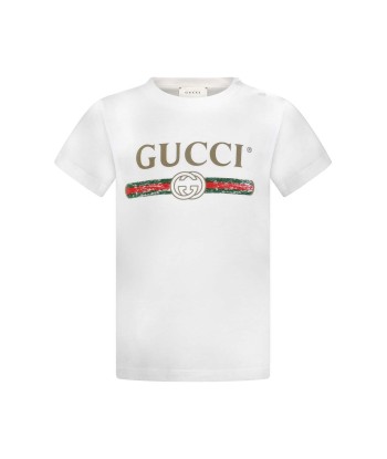 Gucci Baby Logo Print T-Shirt in White online