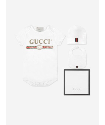 Gucci Baby Bodysuit Gift Set in White en ligne des produits 