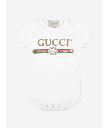 Gucci Baby Bodysuit Gift Set in White en ligne des produits 