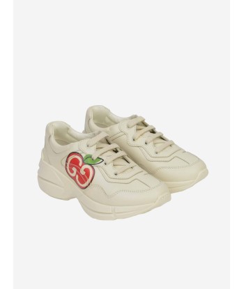 Gucci Kids Trainers - Ivory Leather Apple Print Rhyton Trainers Par le système avancé 