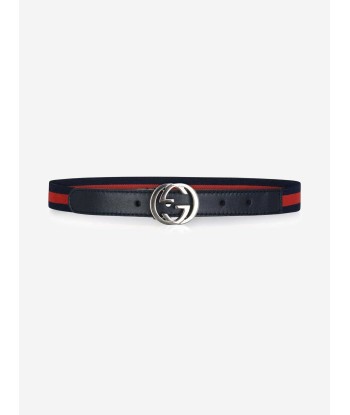 Gucci Kids Web Belt in Navy acheter en ligne