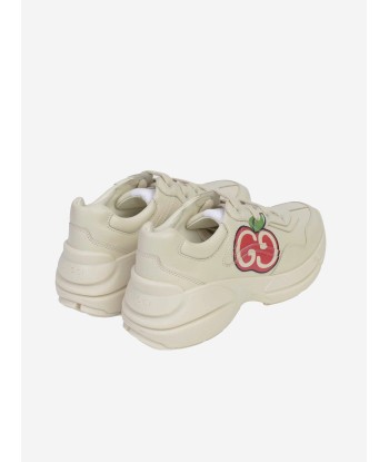 Gucci Kids Trainers - Ivory Leather Apple Print Rhyton Trainers Par le système avancé 