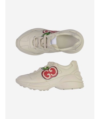 Gucci Kids Trainers - Ivory Leather Apple Print Rhyton Trainers Par le système avancé 