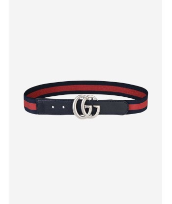 Gucci Kids Elastic Web Belt in Navy en ligne