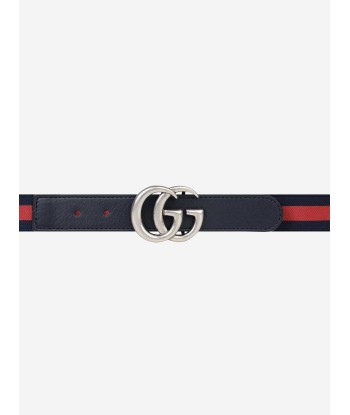 Gucci Kids Elastic Web Belt in Navy en ligne