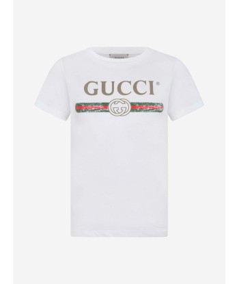 Gucci Kids Logo Print T-Shirt in White store