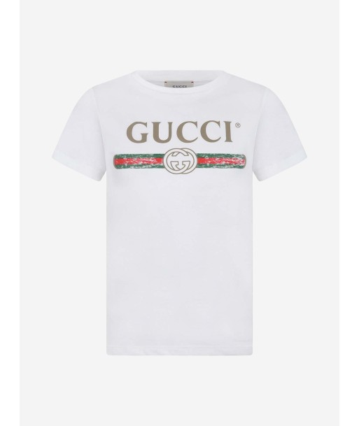 Gucci Kids Logo Print T-Shirt in White store