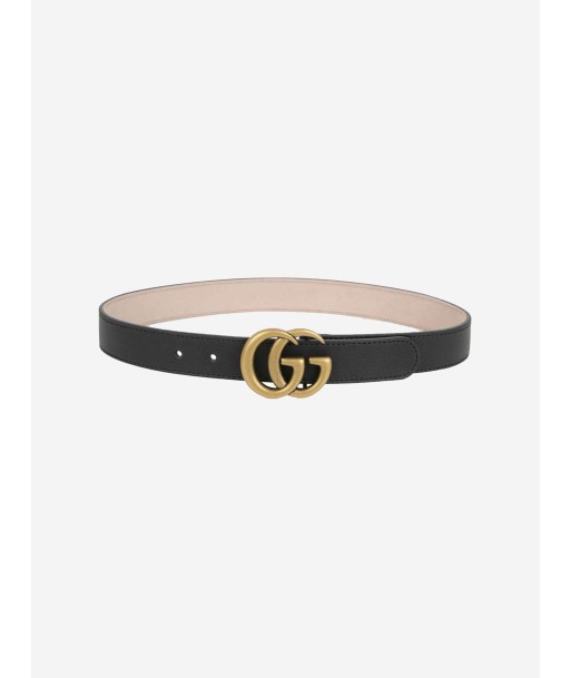 Gucci Kids Leather GG Belt in Black En savoir plus