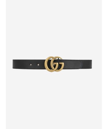 Gucci Kids Leather GG Belt in Black En savoir plus