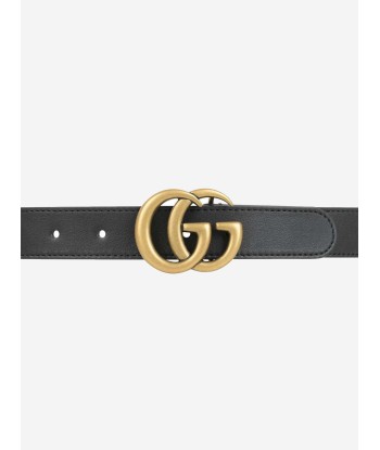 Gucci Kids Leather GG Belt in Black En savoir plus