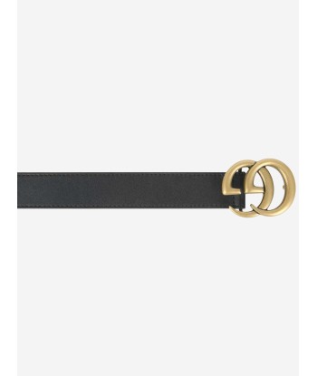 Gucci Kids Leather GG Belt in Black En savoir plus