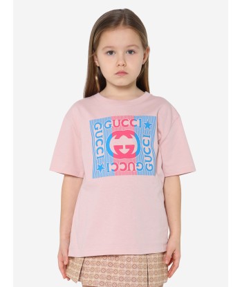 Gucci Girls Logo Print T-Shirt le des métaux précieux