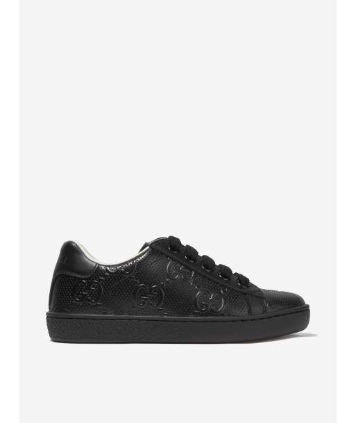 Gucci Kids Leather GG Ace Trainers in Black Le MVP de beaucoup