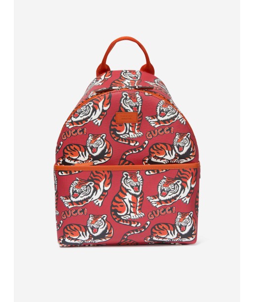 Gucci Kids Tiger Backpack in Red de technologie