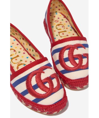 Gucci Girls Striped GG Espadrilles meilleur choix