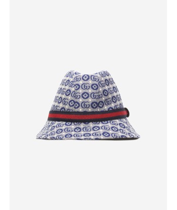 Gucci Kids Monogram Fedora in Blue À commander