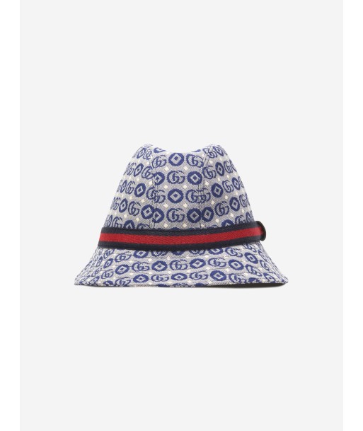 Gucci Kids Monogram Fedora in Blue À commander