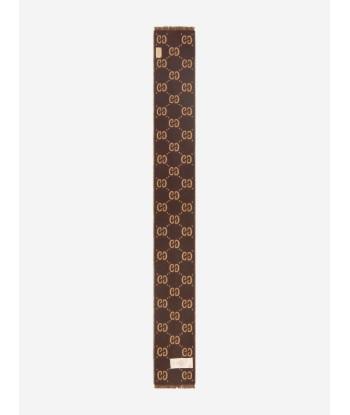 Gucci Kids GG Wool Scarf in Brown prix