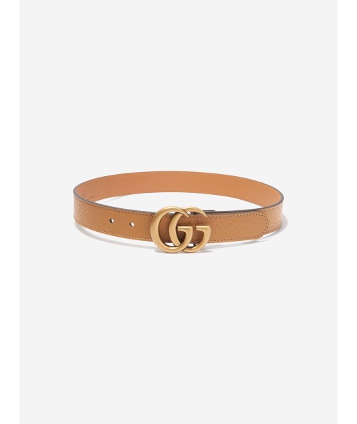 Gucci Kids Leather GG Belt in Brown Economisez 