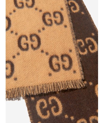 Gucci Kids GG Wool Scarf in Brown prix