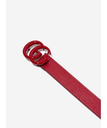 Gucci Kids Leather GG Belt in Red store