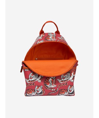 Gucci Kids Tiger Backpack in Red de technologie