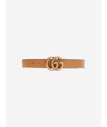 Gucci Kids Leather GG Belt in Brown Economisez 