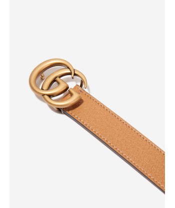 Gucci Kids Leather GG Belt in Brown Economisez 