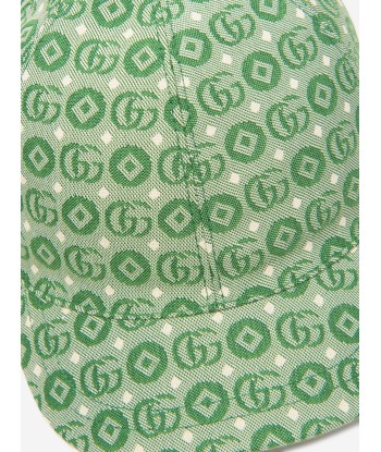 Gucci Kids GG Monogram Cap in Green pas chere