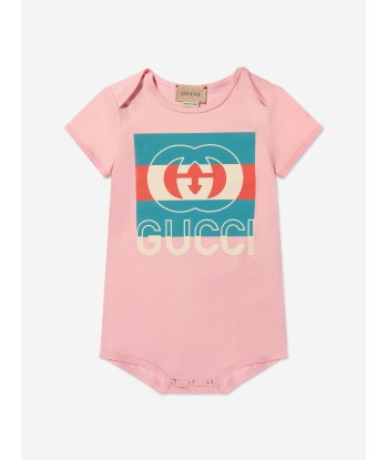 Gucci Baby Girls Bodysuit And Bib Gift Set in Pink vente chaude votre 