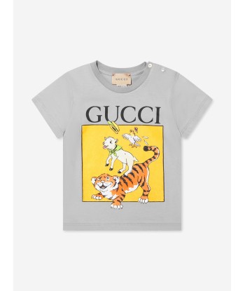 Gucci Baby Tiger T-Shirt in Grey Venez découvrir notre 