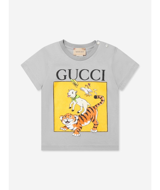 Gucci Baby Tiger T-Shirt in Grey Venez découvrir notre 