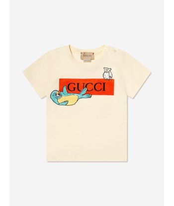 Gucci Baby Boys Logo T-Shirt in Ivory Toutes les collections ici