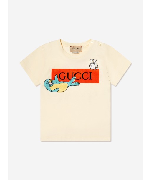 Gucci Baby Boys Logo T-Shirt in Ivory Toutes les collections ici