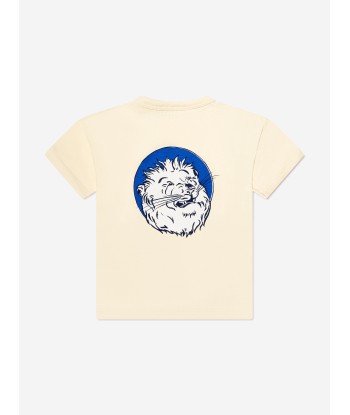 Gucci Baby Boys Lion Logo T-Shirt in Ivory de pas cher