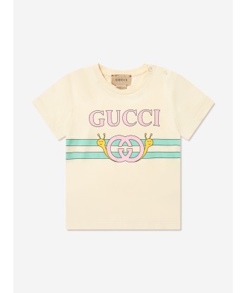 Gucci Baby Girls Logo T-Shirt in Ivory En savoir plus