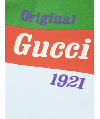 Gucci Kids Logo Print T-Shirt in Green Découvrez la collection