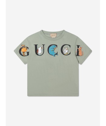 Gucci Boys Logo Print T-Shirt in Green s'inspire de l'anatomie humaine